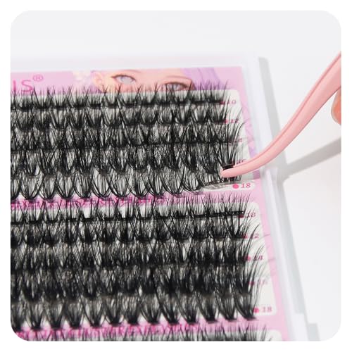 ANNAFRIS False Eyelashes 30D+40D+50D Eyelashes Hair to Hair 0.07mm D Curl 10-18mm Cluster Lashes Natural DIY Eyelashes(30D+40D+50D)