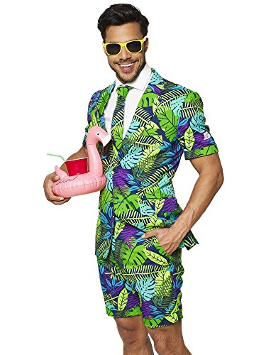 OppoSuits Men's Summer Suit: Shorts, Short-Sleeved Jacket & Tie + Free Sunglasses & Cup Holder
