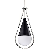 Nuvo Admiral - 1 Light Pendant in Contemporary Style - 21.5 Inches Tall and 10 Inches Wide - Matte Black/Brushed Nickel Finis