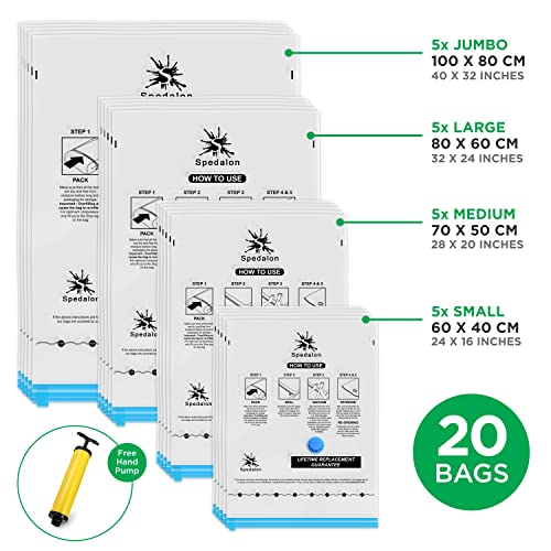 20 Space Saver Vacuum Storage Bags for Clothes, Blanket, Comforter