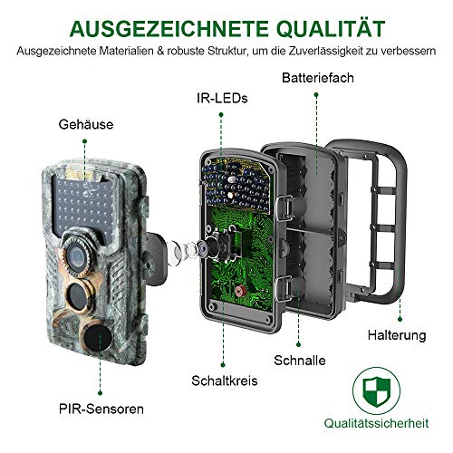 Crenova WLAN Wildkamera 4K 32MP mit 32GB microSD 940nm IR LEDs Bewegungsmelder Nachtsicht Spielkamera Wildtierkamera… – Bild 8