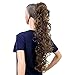 SWACC 24-Inch Long Messy Curls Claw Clip Ponytail Extensions - Synthetic Drawstring Curly Hairpiece Jaw Clip Hair Extensions (12#-Light Brown)