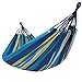 SONGMICS Double Hammock, 98.4 x 59.1 Inches, 660 lb Load Capacity, with Hanging Straps, Carabiners, Carry Bag, for Garden, Outdoor, Camping, Blue and Yellow Stripes UGDC15YU