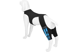 Dog Hip Brace | Adjustable Knee Sleeve - Dog Back Leg Support with 4 Metal Stabilizers - for Walking Hiking Outdoor Activitie