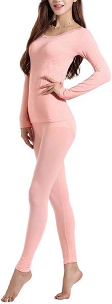 EBRICKON Womens Thermal Underwear Set Base Layer Stretch Top & Bottom