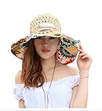 Sun Beach Hat, gloednApple Women Summer Flower Straw Wide Large Brim Sun Hat Caps (Beige)