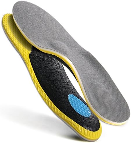 Orthotic Inserts with Arch Support -Comfort Insoles Memory Foam Layer for Antifatigue,Flat feet for Running &amp; Hiking -Gel Cushion insoles for Plantar Fasciitis- Relieve Heel Pain,M 9-9.5 W 10.5-11