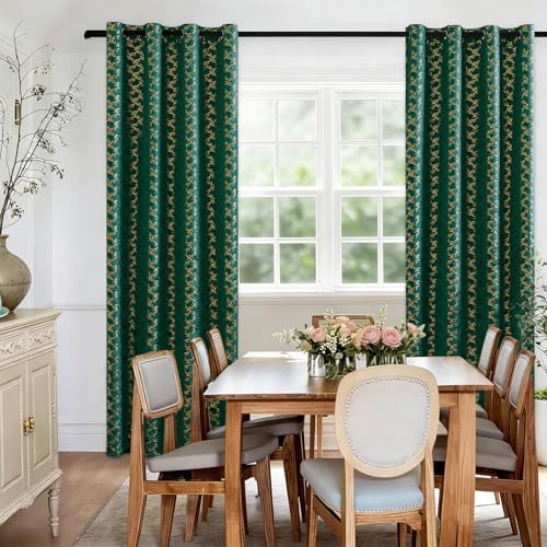 Ystyle Cortinas Salon Terciopelo 2 Piezas con Ojales, 140x260cm, Cortinas Termicas Aislantes Frio Y Calor, Modernas Suave Cortina Habitacion Terciopelo, Verde