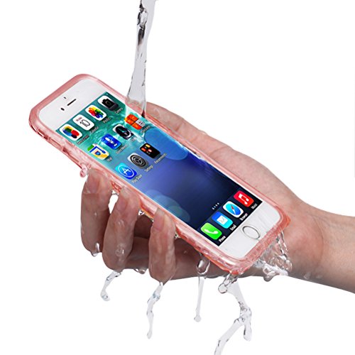 Cos2be Waterproof Phone Case Shockproof Dustproof Touched ID Fingerprint Full Sealed Protection Cover for Apple iPhone (Rose gold, 5.5