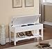White Finish Solid Wood Storage Shoe Bench Rack Shelf