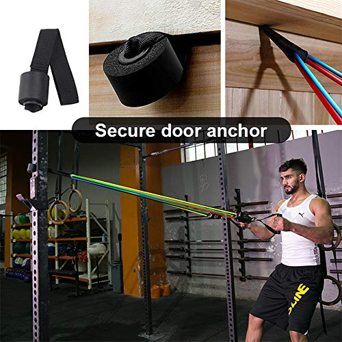 ANDSTON 11Pcs Resistance Bands Set, 5 Stackable Exercise Bands Workout Bands with Door Anchor, 2 Foam Handle, 2 Metal Foot Ring & Carrying Case for Working Out, Physical Therapy, Gym Training, Yoga