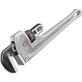 RIDGID 31095 Model 814 Aluminum Straight 14" Plumbing Pipe Wrench, Silver, Made in the USA