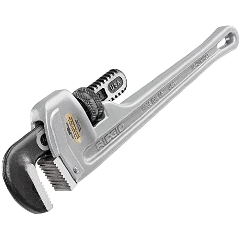 RIDGID 31095 Model 814 Aluminum Straight 14" Plumbing Pipe Wrench, Silver, Made in the USA (Pack of 6) Image