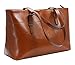 Iswee Shoulder Handbags Top Handle Satchel Work Bags Purse for Women (Horizontal Version-Brown)