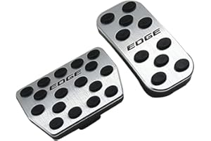 CEBAT 2PCS Aluminum Alloy Pedals Cover No Drilling Anti-Slip Brake and Accelerator Pedal Pads Modified Decorative Metal Pedal Covers for Edge 2015-2023-Silver