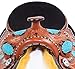 AceRugs 14 15 16 17 Turquoise Show Hand Carved Barrel Racing Western Horse Saddle TACK Set Premium Leather (Blue Floral, 17)thumb 2