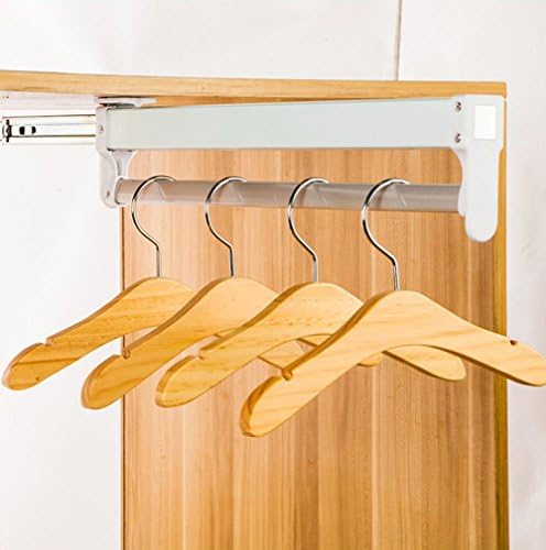 Adjustable Closet Rod Pull Out Retractable Wardrobe Clothing Storage Rail Nattork