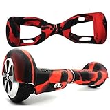 FBSport Silicone Case Scratch Protector Wrap Rubber Cover for 6.5 Inch 2 Wheels Balance Scooter Black/red