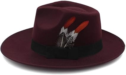 dark red fedora hat