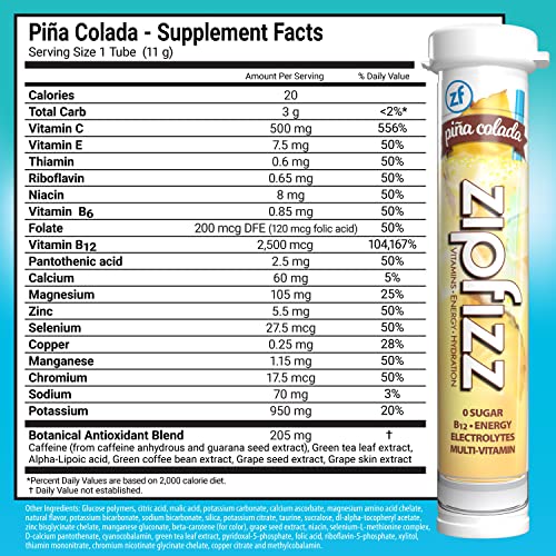 Zipfizz Energy Drink Mix, Electrolyte Hydration Powder with B12 and