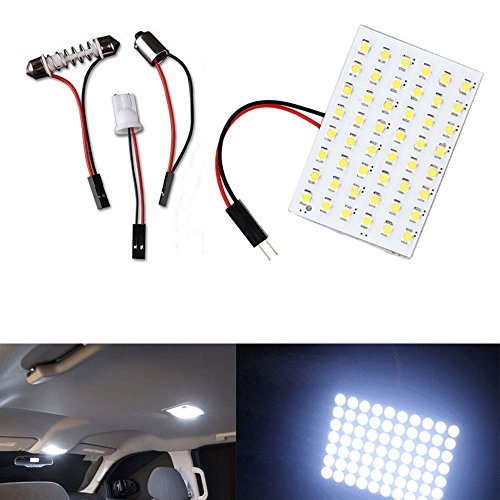 Northbear White T10 BA9S Festoon LED 48SMD Panel Interior Dome Map RV Trailer Light