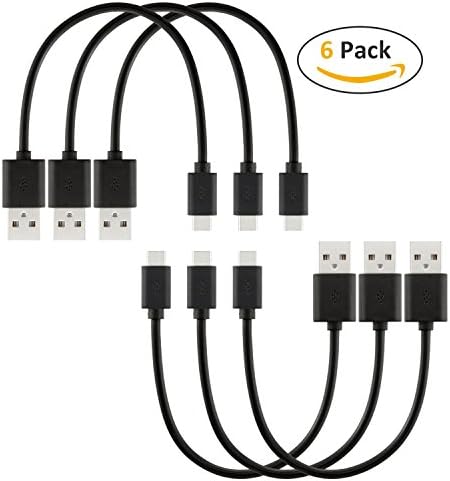 NEXCABLE USB Type C Cable, USB C to USB 2.0 6PACK 8 inch Fast Charging Cable for Google Pixel, LG G6 V20 G5, Nintendo Switch, Samsung Galaxy S8 Plus, New Macbook More (Black)