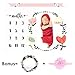 CAVN Baby Monthly Milestone Blanket Photography Props Backdrop for Newborn Boy Girl (Headband and Frame Included), Infant Newborn Baby Swaddling Month Blanket for Photography New Mom Baby Shower Gifts