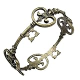 Q&Q Fashion Victorian Vintage Skeleton Key Heart Cross Bridal Steampunk Cuff Bracelet Bangle