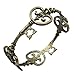 Q&Q Fashion Retro Gold Plated Victorian Vintage Skeleton Key Heart Cross Bridal Steampunk Cuff Bracelet Bangle