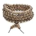 FIBO STEEL 8mm Wood Beaded Bracelet for Mens Womens Necklace Buddhist Beads Elastic