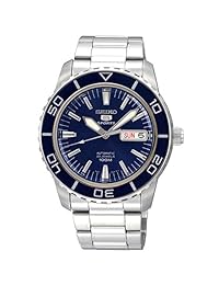 Seiko SNZH53 Seiko 5 - Reloj automático de acero inoxidable con esfera azul oscuro