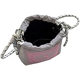 Bohemian Style Embroidery Drawstring Shoulder Bag, Nylon Casual Crossbody Bag Handbag Mobile Phone Bag
