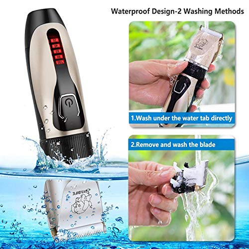 Dog Clippers, USB Rechargeable Cordless Dog Grooming Kit, Electric Pets