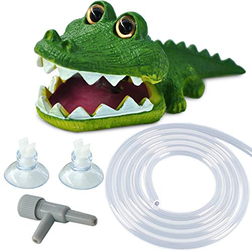 PULACO Aquarium Air Pump Accessories Crocodile Air Stone, Air Regulating Valve, Airline Tubing, Aquarium Decorations, Fish Tank Decor