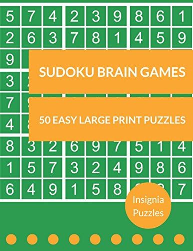 Sudoku Brain Games 50 Easy Large Print Puzzles: One Puzzle Per Page Paperback – January 30, 2017