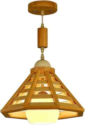 Creative Moderne Style Scandinave Lustre Balcon Salle A Manger Salon Allee Simple Verre Lustre Reglable En Plafonnier En Bois E27 Amazon Fr Luminaires Et Eclairage