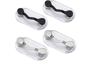 GQZ 4 Pack Magnetic Eyeglass Holder，Magnet Pin, Pins for Clothes Shirt ，Magnetic Reading Glasses Holder Name tag Badge Holder Sunglass Holder ID Badge for Men and Women