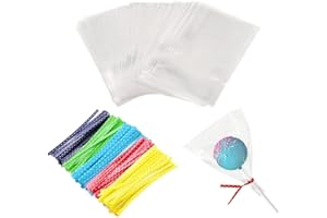 NEWKITA 100PCS Small Cellophane Bags, 3x4 OPP Rice Crispy Bags for Gift Goodie Favor Candy Cake Pop Birthday Party Cookies Christmas New Year Wedding Party (3'' x 4'')