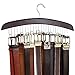 Richards Homewares 75532 Holds 12 Wooden Hangers for Closet Organization and Storage of Mens Belts-Dark Walnut Wood and Chrome Accents-Display Holder with Hooks primary
