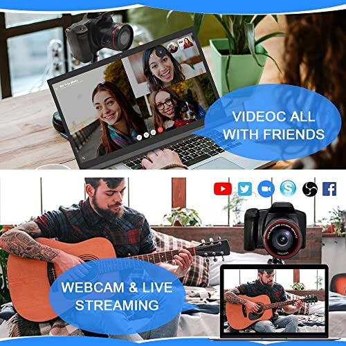 Acuvar 16MP Digital Camera Mini SLR Style Compact Camera with 2.4” LCD, 16X Zoom, CMOS Sensor – Point and Shoot Vlogging Camera for Photography, YouTube, Kids, Beginners & Travel Video Recording