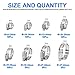 Glarks 65-Pieces 304 Stainless Steel Adjustable 8-44mm Range Worm Gear Hose Clamps Assortment Kit, Fuel Line Clamp for Water Pipe, Plumbing, Automotive and Mechanical Application