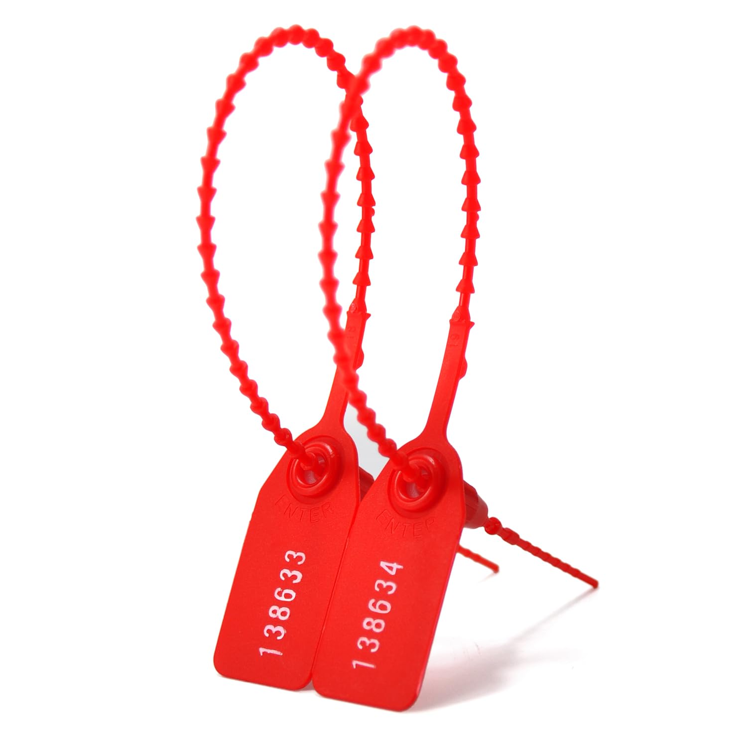 Photo 1 of LeadSeals 200PCS Red Plastic Tamper Seals, Numberd Zip Ties for Fire Extinguisher Pull Tite Security Seals Tags Disposable Tamper Evident Self-Locking Seal Tags 250mm Length