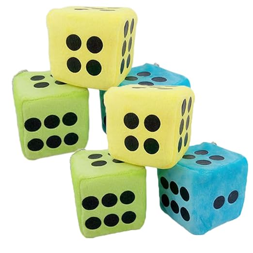 Sealive Plush Dice for Interier Car Ornaments, 4 inches