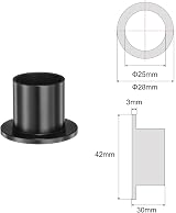 sourcing map 8pcs Flanged Sleeve Bushings 25mm Bore x 28mm OD x 30mm Length view 2