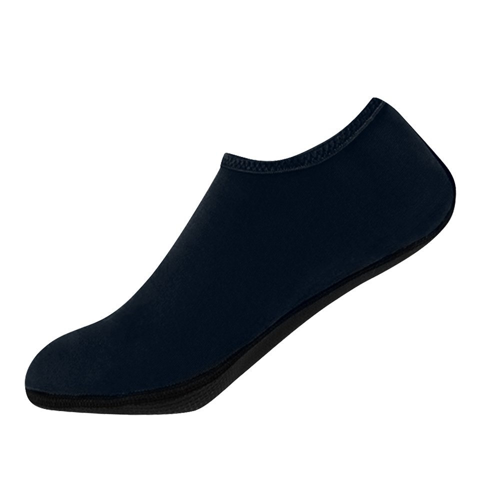 ReFaXi Unisex Adult Water Shoes Aqua Socks DivingSocks Pool Beach Swim Slip On Surf Navy Blue,XXL 44-45
