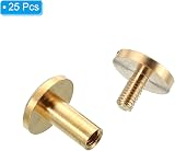 PATIKIL 25 Sets Brass Chicago Screws M4x8mm for DIY Leather Projects view 3