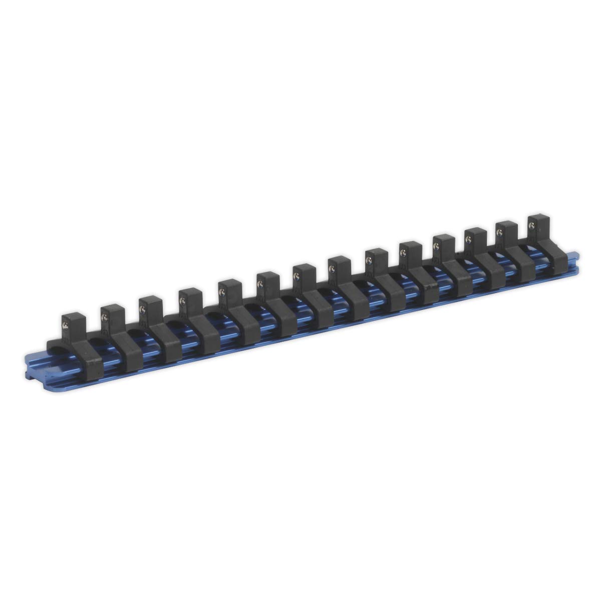 Sealey Sr1414 Socket Retaining Rail with 14 Clips Aluminium 1/4Sq Drive