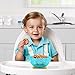 Zooawa Baby Suction Bowl and Spoon Set, 3 Pack Baby Weaning Set Nonslip BPA-Free Feeding Bowls with Lids Self Feeding Training Storage Bowl Cutlery Travel Set, Great Shower Gift for Infant Toddler