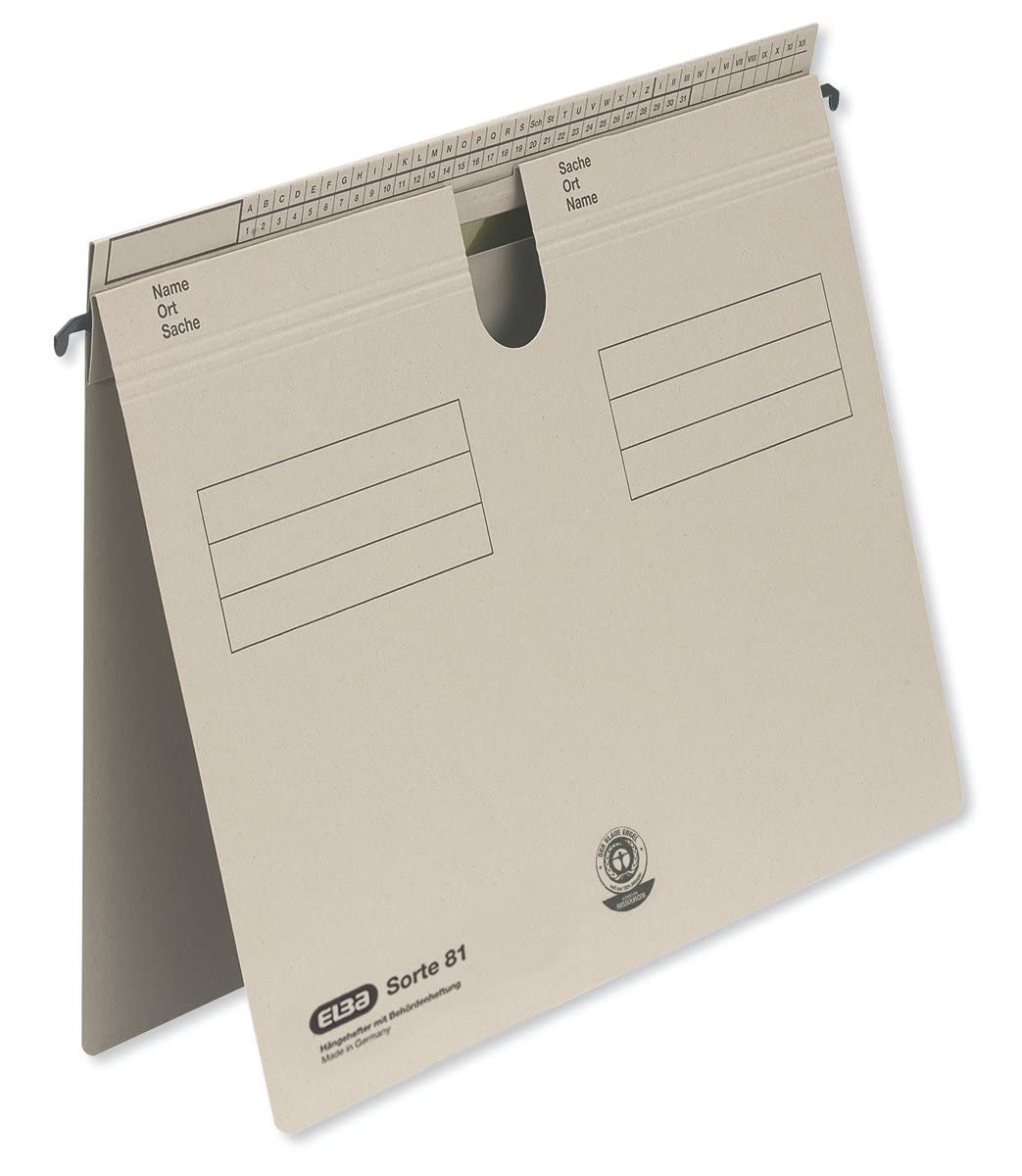 Elba 81459BL Suspension Filer Class 81 for Commercial or Official Filing Pack of 50 Blue Hanging Files Sort 81 Grey