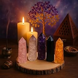 Healing Crystal Wand Set of 6 Orgonite with